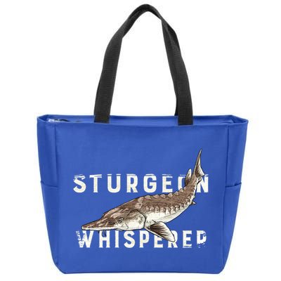 Distressed Sturgeon Whisperer Beluga Fish Funny Gift Zip Tote Bag