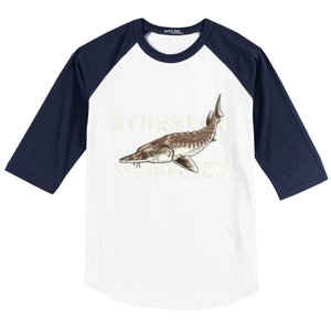 Distressed Sturgeon Whisperer Beluga Fish Funny Gift Baseball Sleeve Shirt