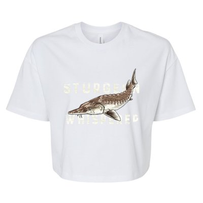 Distressed Sturgeon Whisperer Beluga Fish Funny Gift Bella+Canvas Jersey Crop Tee