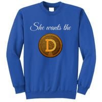 Dogecoin She Wants The D Crypto Cryptocurrency Trader Gift Sweatshirt