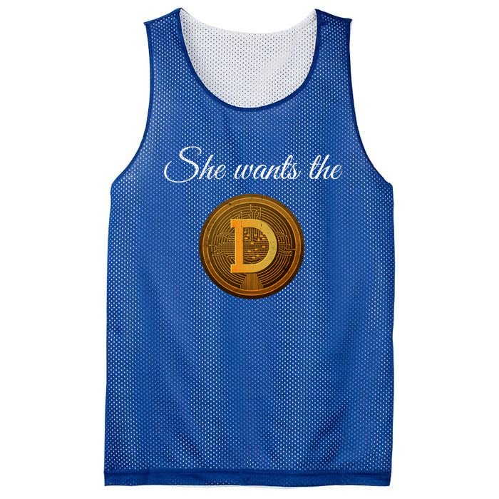 Dogecoin She Wants The D Crypto Cryptocurrency Trader Gift Mesh Reversible Basketball Jersey Tank