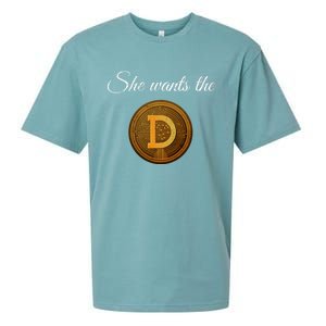 Dogecoin She Wants The D Crypto Cryptocurrency Trader Gift Sueded Cloud Jersey T-Shirt