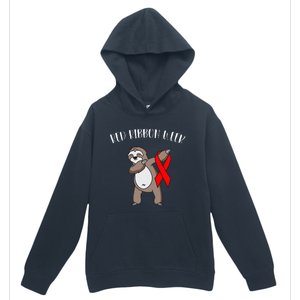 Dabbing Sloth We Wear Red For Red Ribbon Week Awareness Urban Pullover Hoodie