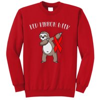 Dabbing Sloth We Wear Red For Red Ribbon Week Awareness Sweatshirt