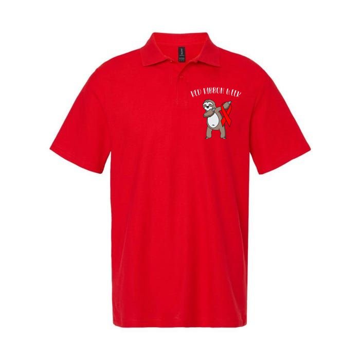 Dabbing Sloth We Wear Red For Red Ribbon Week Awareness Softstyle Adult Sport Polo