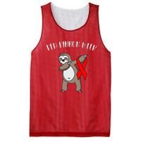 Dabbing Sloth We Wear Red For Red Ribbon Week Awareness Mesh Reversible Basketball Jersey Tank