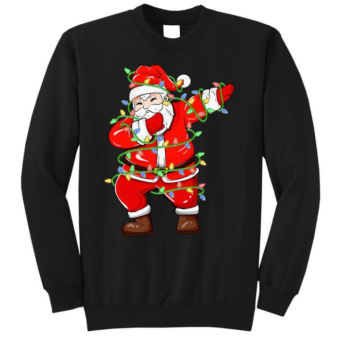 Dabbing Santa Xmas Lights Funny Christmas Sweatshirt