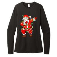 Dabbing Santa Xmas Lights Funny Christmas Womens CVC Long Sleeve Shirt