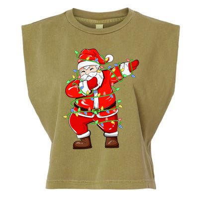 Dabbing Santa Xmas Lights Funny Christmas Garment-Dyed Women's Muscle Tee