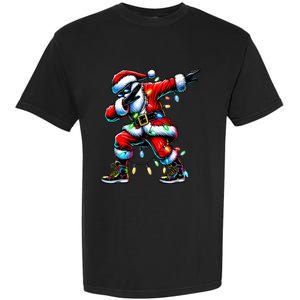 Dabbing Santa Xmas Lights Garment-Dyed Heavyweight T-Shirt