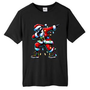 Dabbing Santa Xmas Lights Tall Fusion ChromaSoft Performance T-Shirt