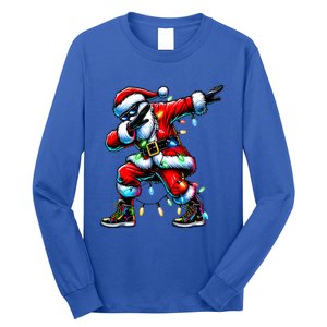 Dabbing Santa Xmas Lights Long Sleeve Shirt