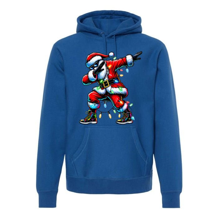 Dabbing Santa Xmas Lights Premium Hoodie