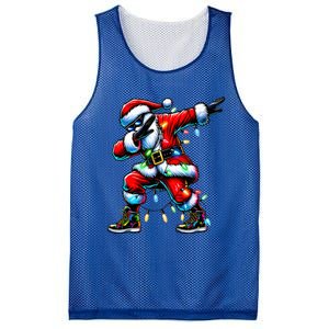 Dabbing Santa Xmas Lights Mesh Reversible Basketball Jersey Tank