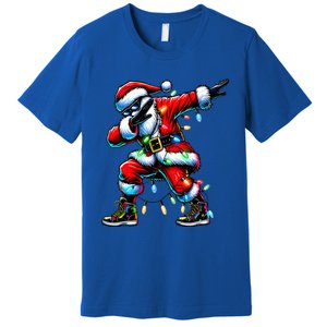 Dabbing Santa Xmas Lights Premium T-Shirt