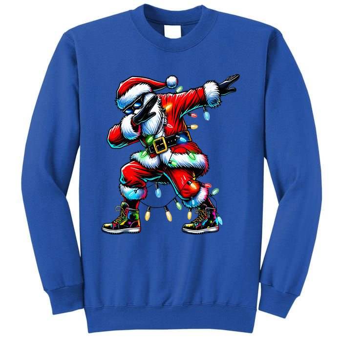 Dabbing Santa Xmas Lights Tall Sweatshirt