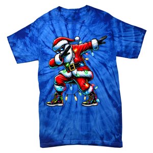 Dabbing Santa Xmas Lights Tie-Dye T-Shirt