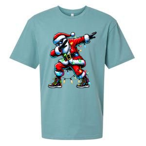 Dabbing Santa Xmas Lights Sueded Cloud Jersey T-Shirt