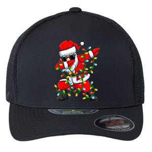 Dabbing Santa Xmas Lights Christmas Gifts Flexfit Unipanel Trucker Cap