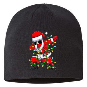 Dabbing Santa Xmas Lights Christmas Gifts Sustainable Beanie