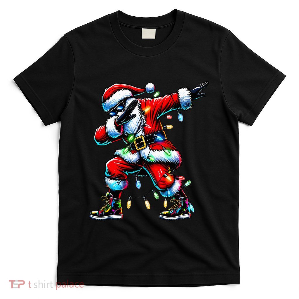 Dabbing Santa Xmas Lights T-Shirt