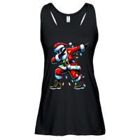 Dabbing Santa Xmas Lights Ladies Essential Flowy Tank