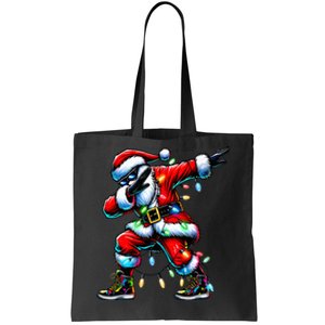 Dabbing Santa Xmas Lights Tote Bag