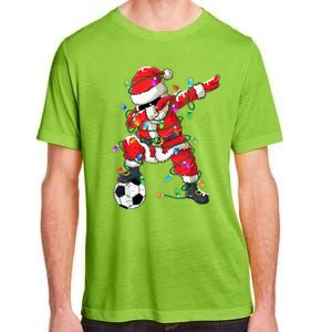 Dabbing Santa Xmas Lights Soccer Christmas Women Adult ChromaSoft Performance T-Shirt