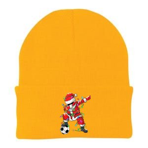 Dabbing Santa Xmas Lights Soccer Christmas Women Knit Cap Winter Beanie