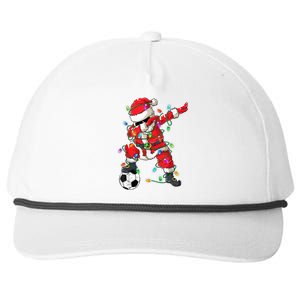 Dabbing Santa Xmas Lights Soccer Christmas Women Snapback Five-Panel Rope Hat