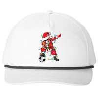 Dabbing Santa Xmas Lights Soccer Christmas Women Snapback Five-Panel Rope Hat