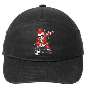 Dabbing Santa Xmas Lights Soccer Christmas Women 7-Panel Snapback Hat