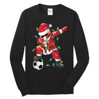 Dabbing Santa Xmas Lights Soccer Christmas Women Tall Long Sleeve T-Shirt