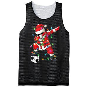 Dabbing Santa Xmas Lights Soccer Christmas Women Mesh Reversible Basketball Jersey Tank