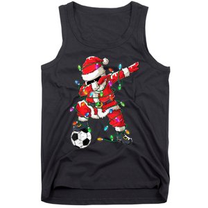 Dabbing Santa Xmas Lights Soccer Christmas Women Tank Top