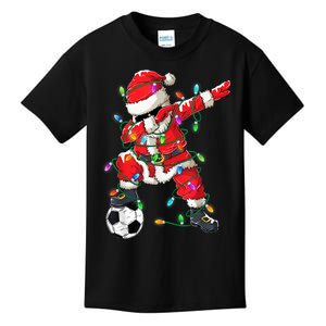 Dabbing Santa Xmas Lights Soccer Christmas Women Kids T-Shirt