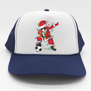 Dabbing Santa Xmas Lights Soccer Christmas Women Trucker Hat