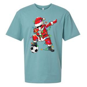 Dabbing Santa Xmas Lights Soccer Christmas Women Sueded Cloud Jersey T-Shirt