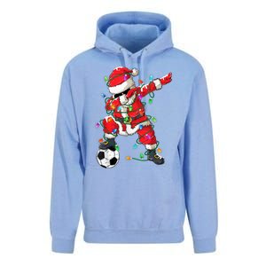 Dabbing Santa Xmas Lights Soccer Christmas Women Unisex Surf Hoodie