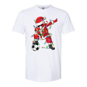 Dabbing Santa Xmas Lights Soccer Christmas Women Softstyle CVC T-Shirt