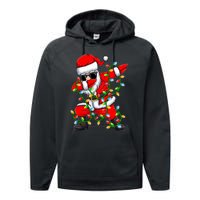 Dabbing Santa Xmas Lights Christmas Gifts Performance Fleece Hoodie