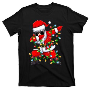 Dabbing Santa Xmas Lights Christmas Gifts T-Shirt