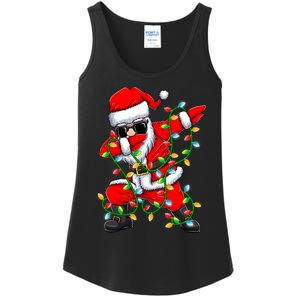 Dabbing Santa Xmas Lights Christmas Gifts Ladies Essential Tank