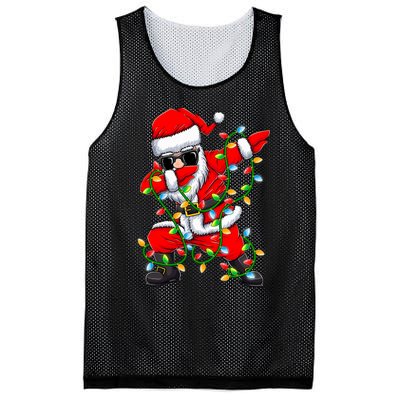 Dabbing Santa Xmas Lights Christmas Gifts Mesh Reversible Basketball Jersey Tank