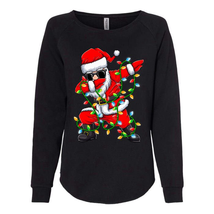 Dabbing Santa Xmas Lights Christmas Gifts Womens California Wash Sweatshirt