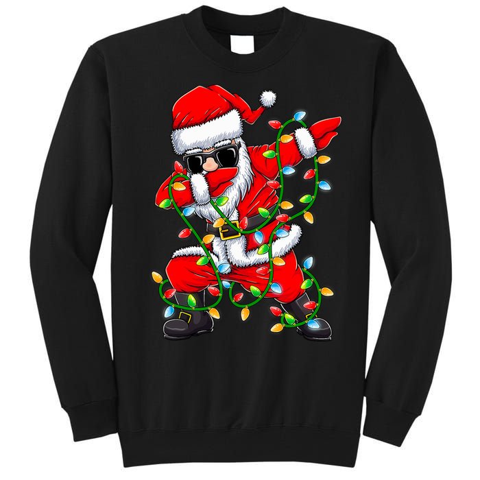 Dabbing Santa Xmas Lights Christmas Gifts Tall Sweatshirt