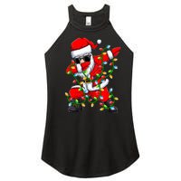 Dabbing Santa Xmas Lights Christmas Gifts Women's Perfect Tri Rocker Tank