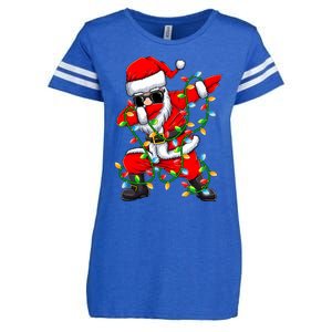 Dabbing Santa Xmas Lights Christmas Gifts Enza Ladies Jersey Football T-Shirt