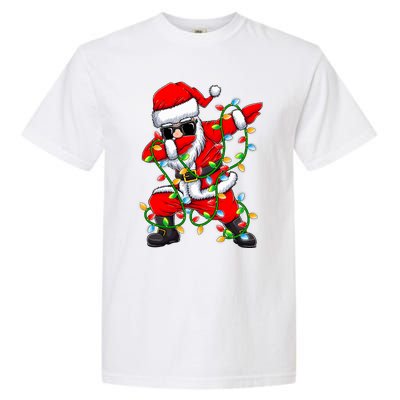 Dabbing Santa Xmas Lights Christmas Gifts Garment-Dyed Heavyweight T-Shirt