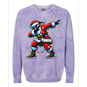 Dabbing Santa Xmas Lights Gifts Christmas Gift Colorblast Crewneck Sweatshirt